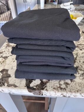 (6) Mainstays Black Round Fabric Tablecloth 70”